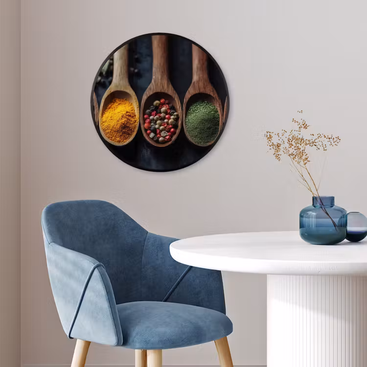Photo Frame Round - Wooden - Spoons - Spices - Herbs — 3