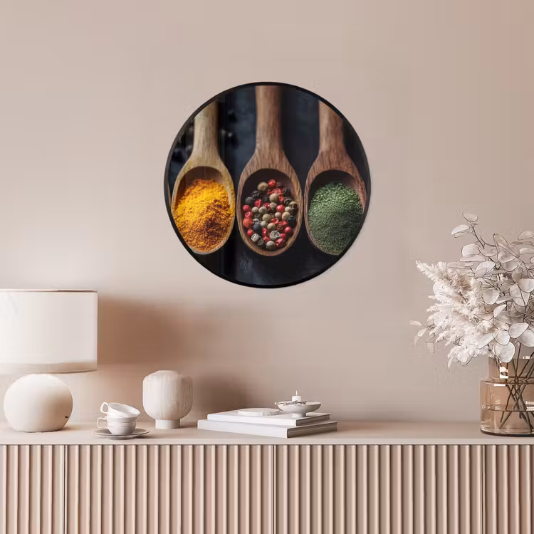 Photo Frame Round - Wooden - Spoons - Spices - Herbs — 4