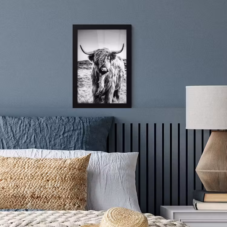 Photo Frame - Scottish Highlander - Nature - Cow - Black - White — 4