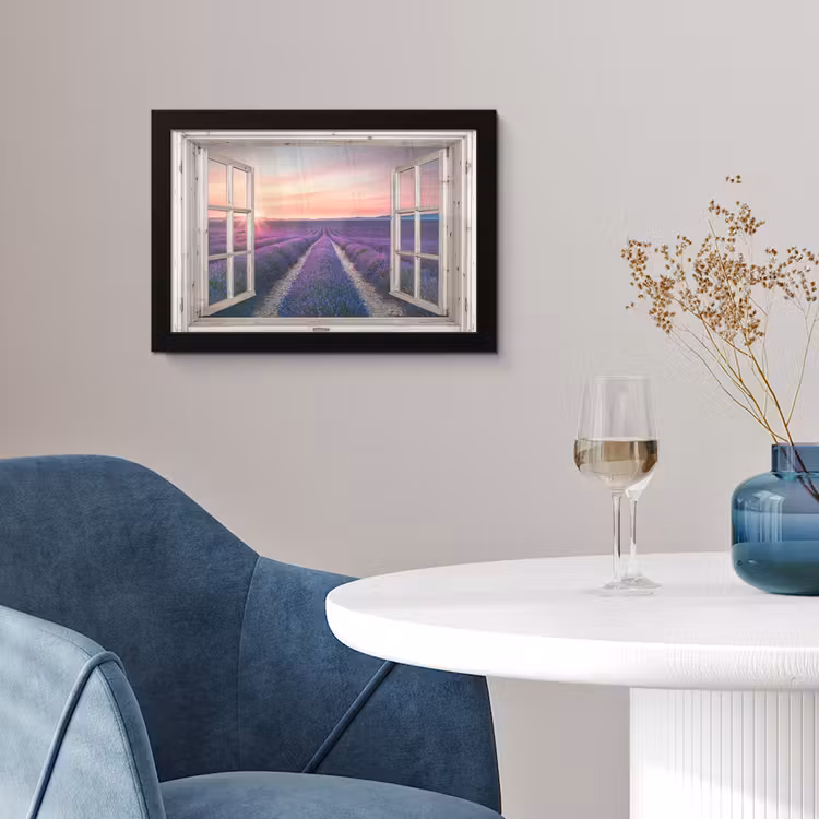 Photo Frame - See-through - Lavender - Flowers - Wood - Sunset - Purple — 2