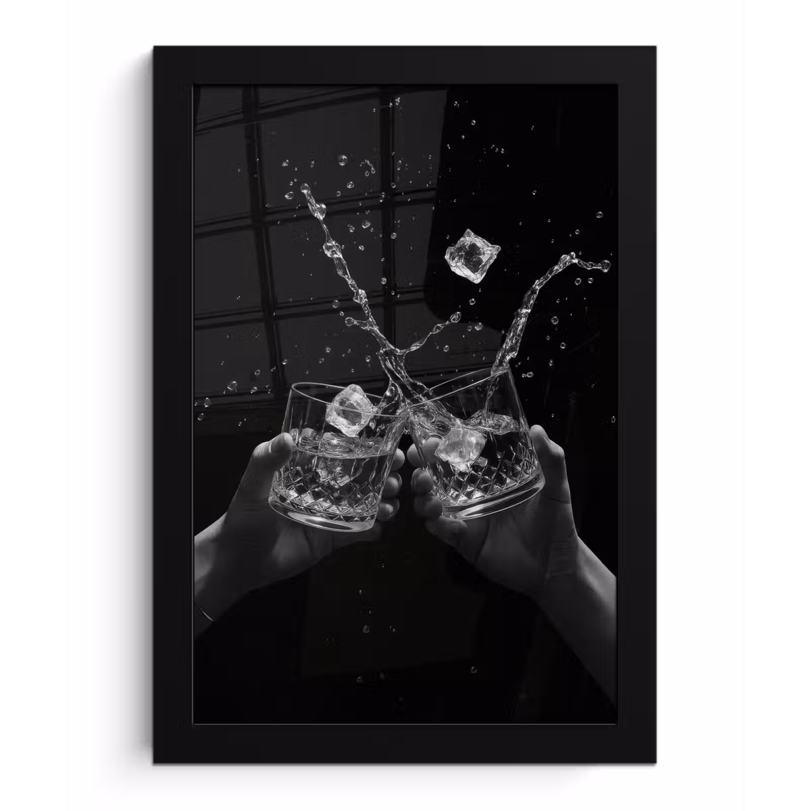 Photo Frame - Whisky glasses - Ice - Splashes - Black — 1