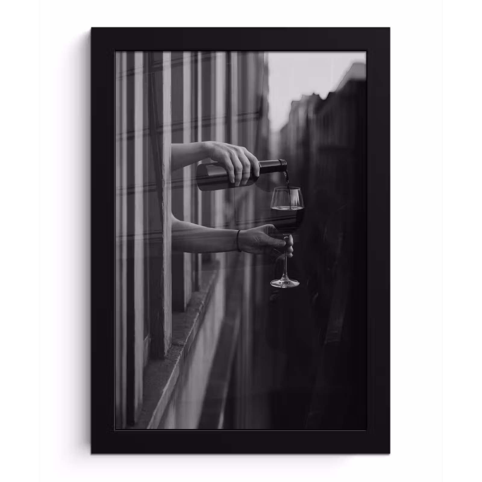 Photo Frame - Wine bottle - Glass - Hands - Window — 1