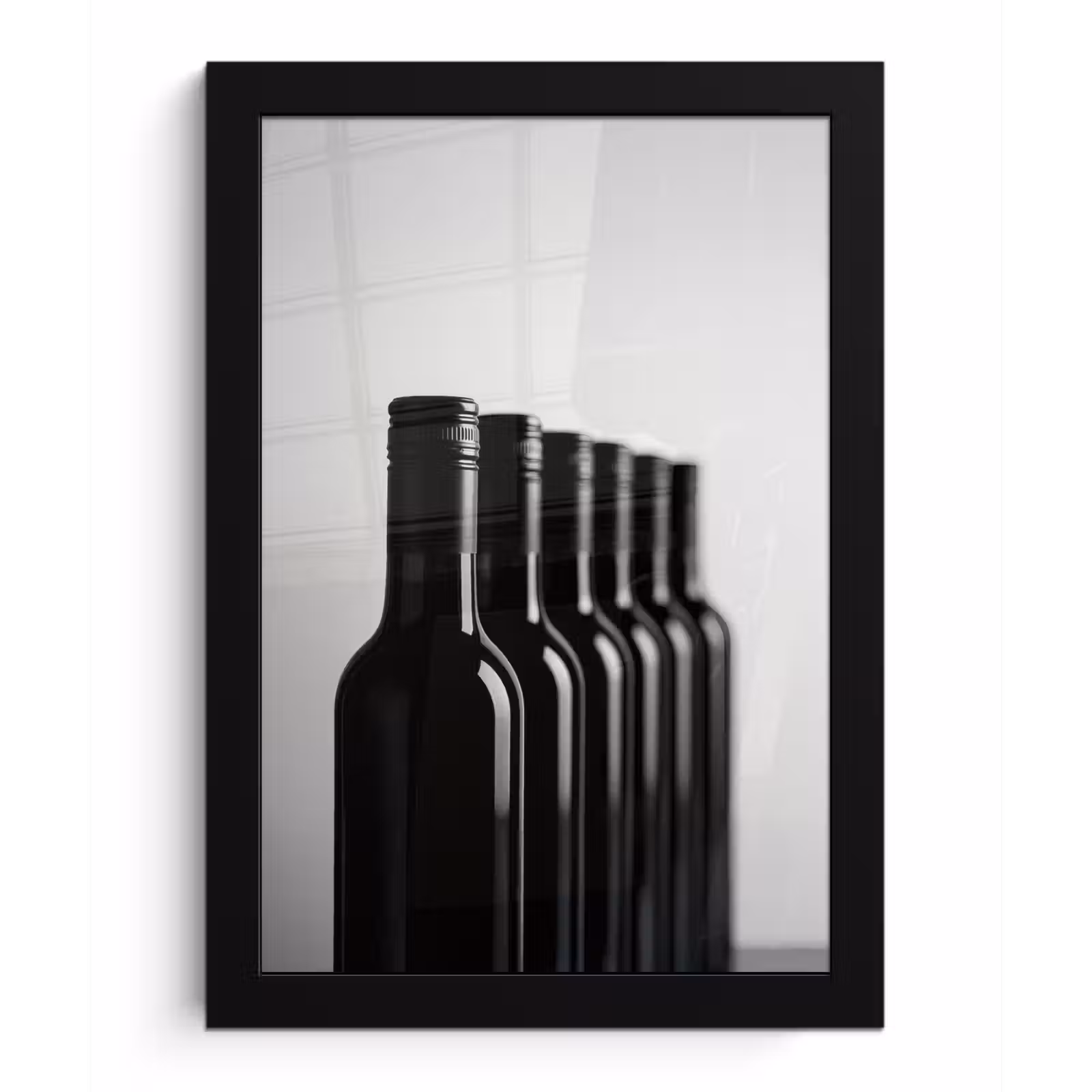 Photo Frame - Wine Bottles - Black - Minimalist — 1