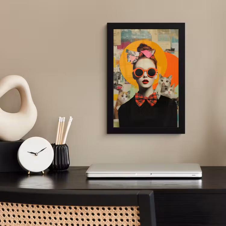 Photo Frame - Woman - Glasses - Bow tie - Retro — 3