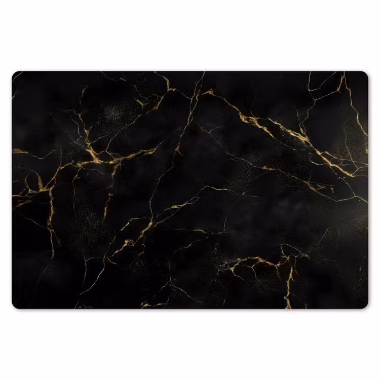 Placemat - 6 pieces - Black marble - Golden veins - Classic — 6