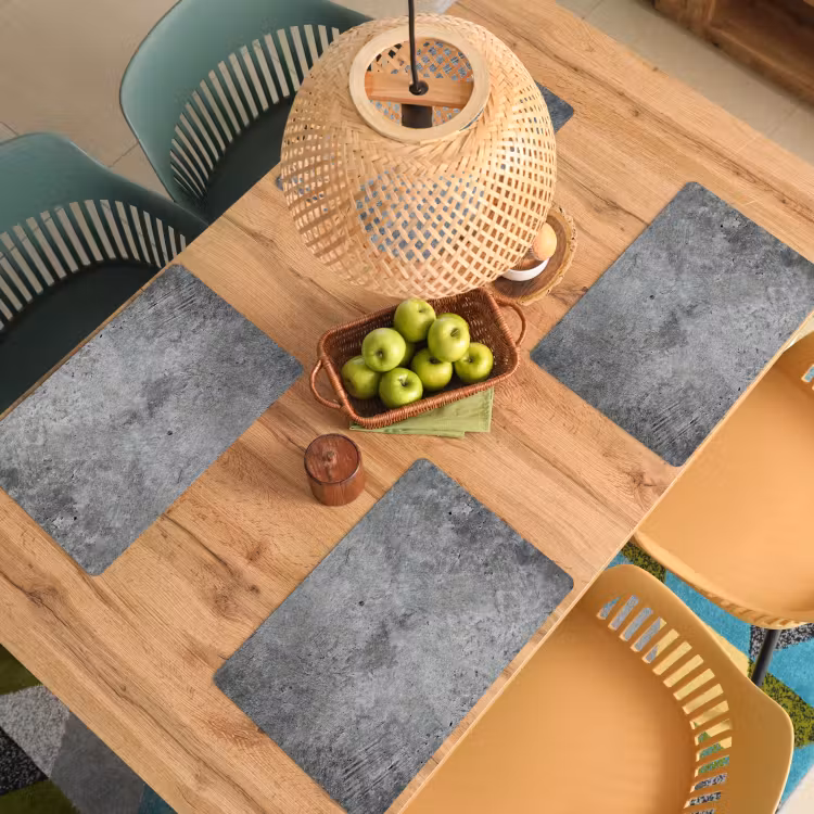 Placemat - 6 pieces - Concrete - Slate - Gray -Concrete texture — 5