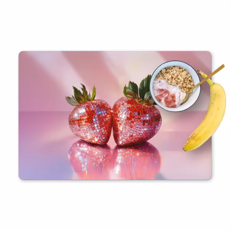 Placemat - 6 pieces - Disco - Fruit - Glitter - Strawberry — 1