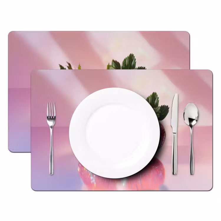 Placemat - 6 pieces - Disco - Fruit - Glitter - Strawberry — 2