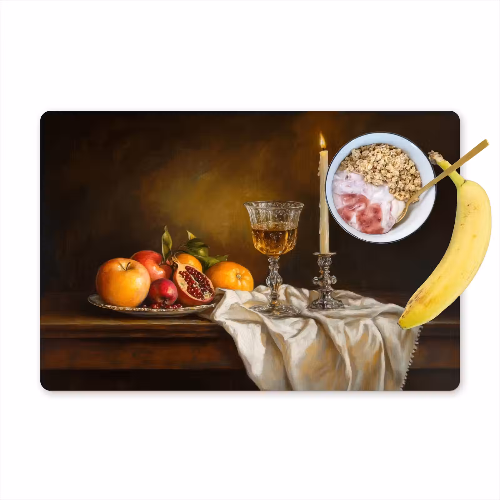 Placemat - 6 pieces - Fruit - Still life - Wine - Candle — 1