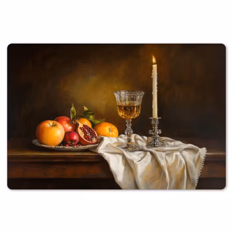 Placemat - 6 pieces - Fruit - Still life - Wine - Candle — 6