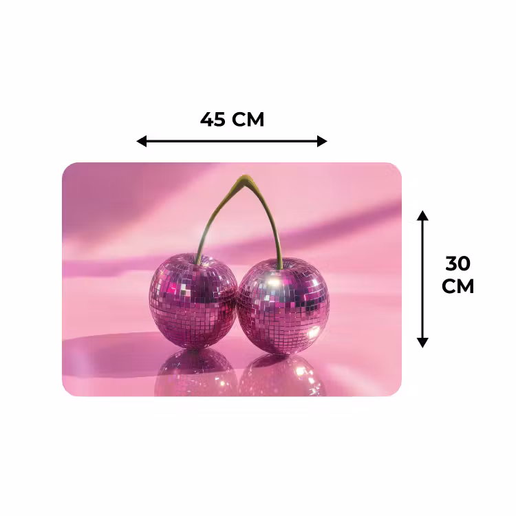 Placemat - 6 pieces - Glitter - Discobulb - Pink - Cherry — 3