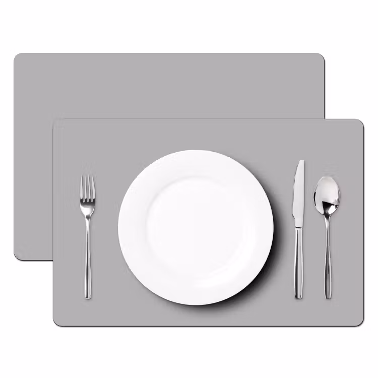 Placemat - 6 pieces - Gray - Solid print — 2