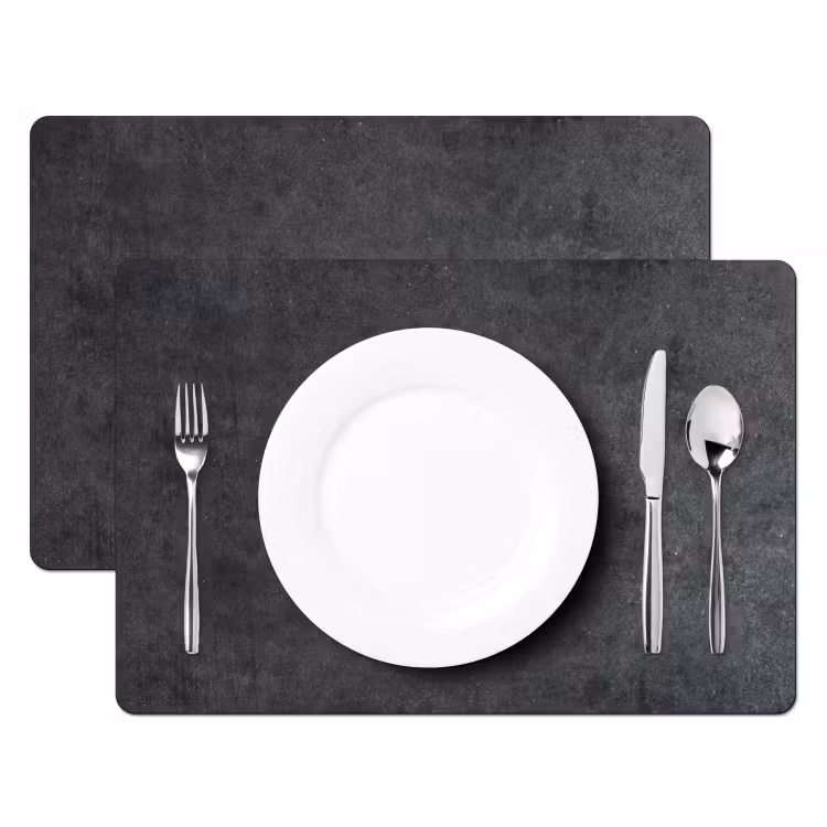 Placemat - 6 pieces - Industrial - Slate - Gray - Textured - Concrete — 2