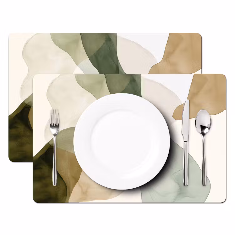 Placemat - 6 pieces - Japandi - Abstract - Green — 2