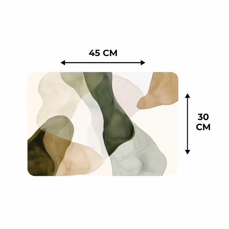 Placemat - 6 pieces - Japandi - Abstract - Green — 3
