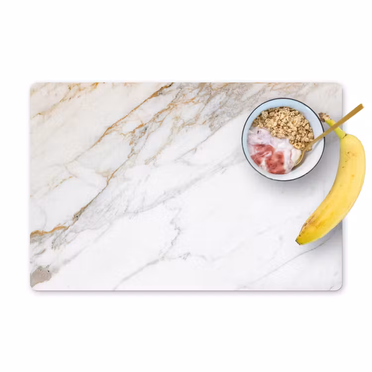 Placemat - 6 pieces - Marble - Stone - White - Gold - Marble look - Stone - Luxury — 1