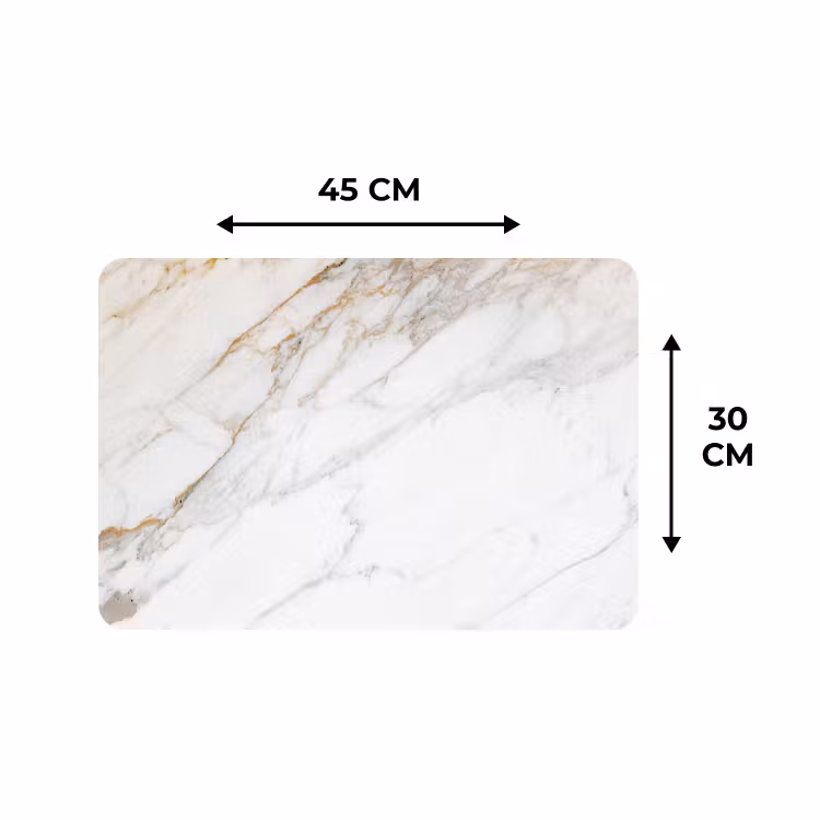 Placemat - 6 pieces - Marble - Stone - White - Gold - Marble look - Stone - Luxury — 3