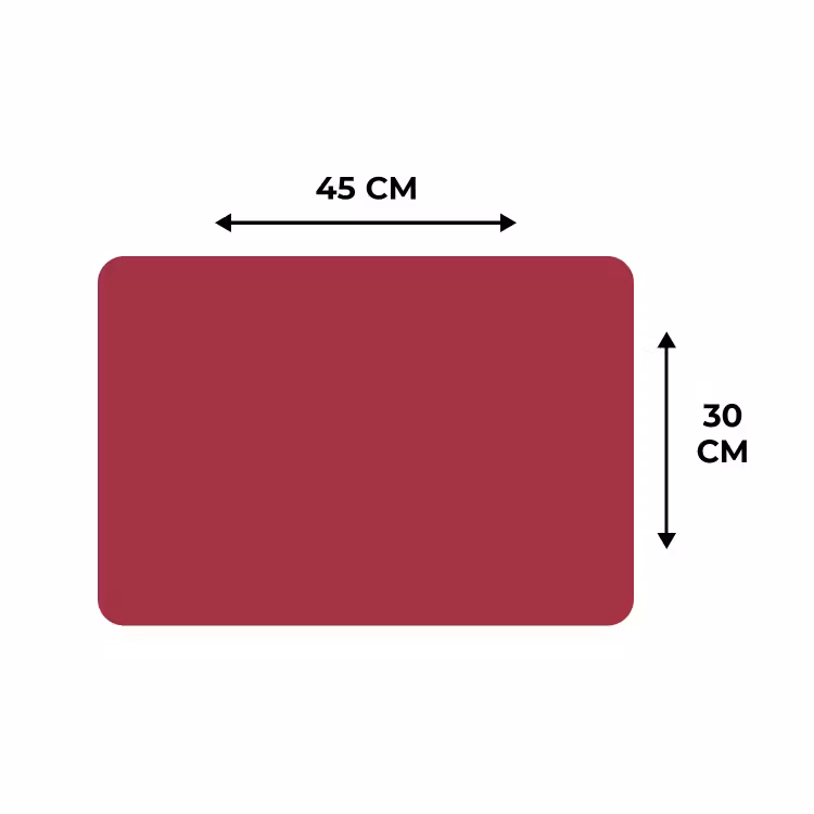 Placemat - 6 pieces - Red - Solid color — 3