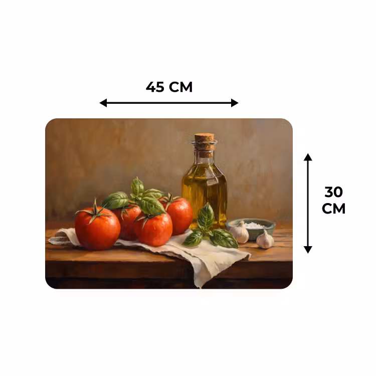 Placemat - 6 pieces - Tomatoes - Olive oil - Still life — 3
