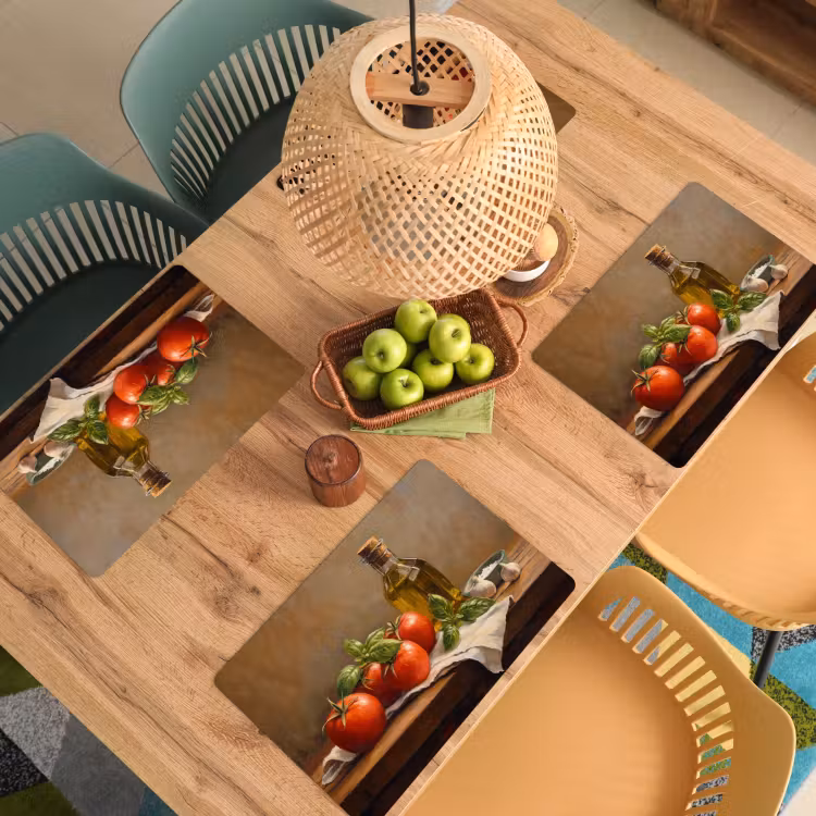 Placemat - 6 pieces - Tomatoes - Olive oil - Still life — 5