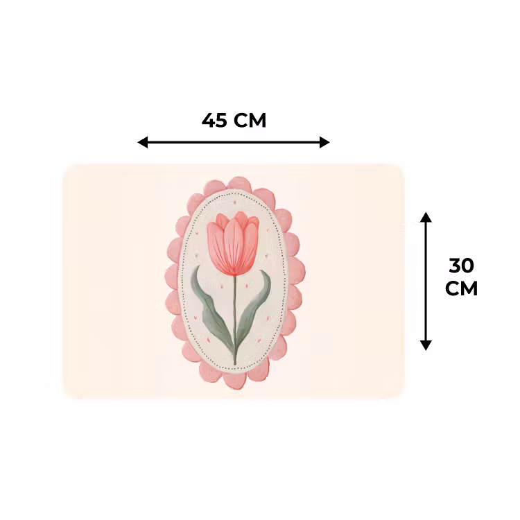 Placemat - 6 pieces - Tulip - Frame - Oval - Illustration — 3