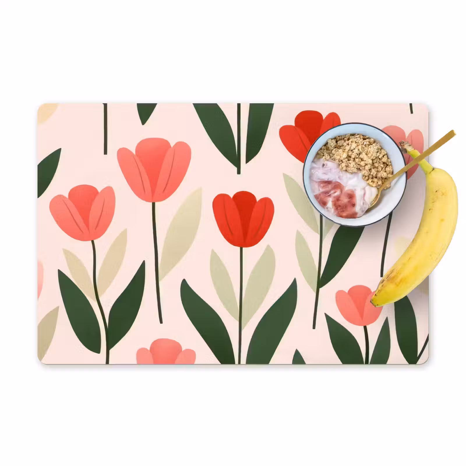 Placemat - 6 pieces - Tulips - Modern - Pink — 1