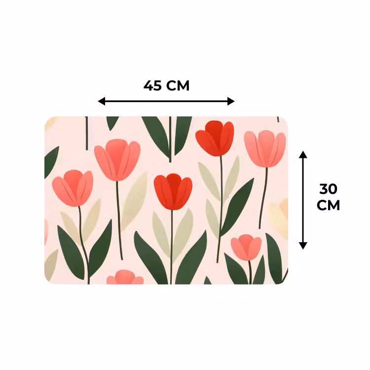 Placemat - 6 pieces - Tulips - Modern - Pink — 3