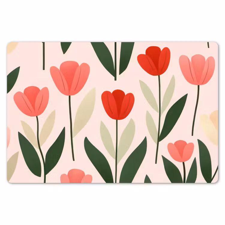 Placemat - 6 pieces - Tulips - Modern - Pink — 6