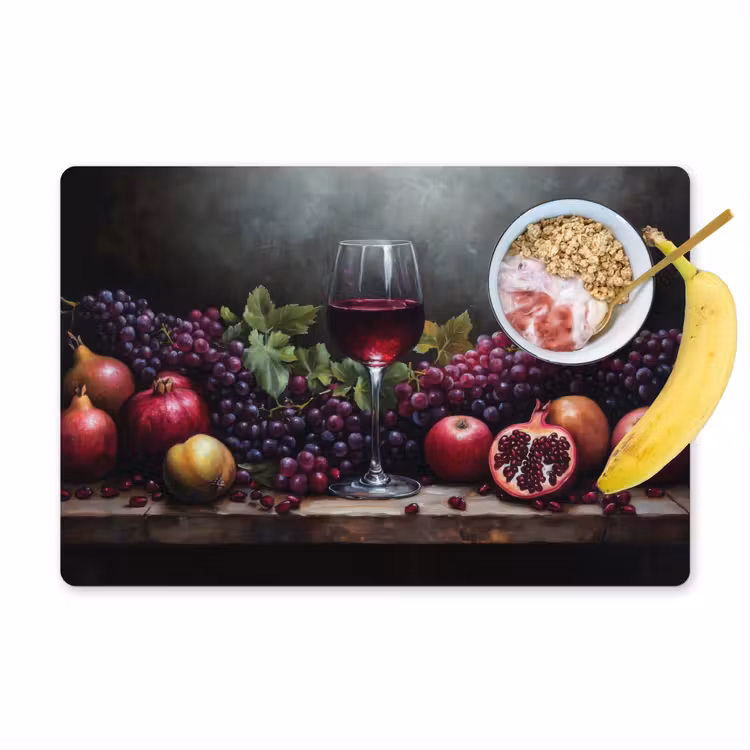 Placemat - 6 pieces - Wine - Fruit - Still Life — 1