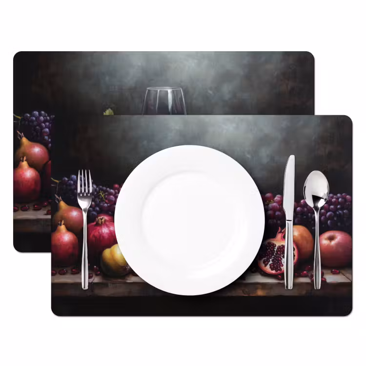 Placemat - 6 pieces - Wine - Fruit - Still Life — 2