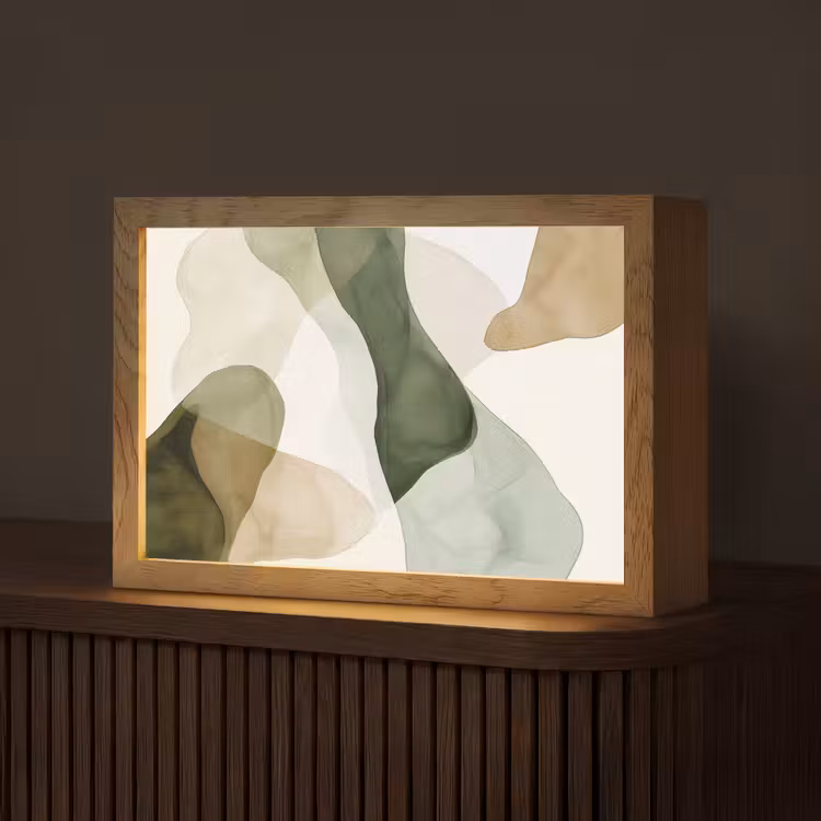 Table Lamp - Japandi - Abstract - Green — 1