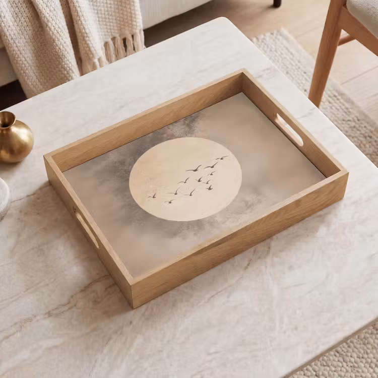 Tray - Bird - Beige - Japandi — 2