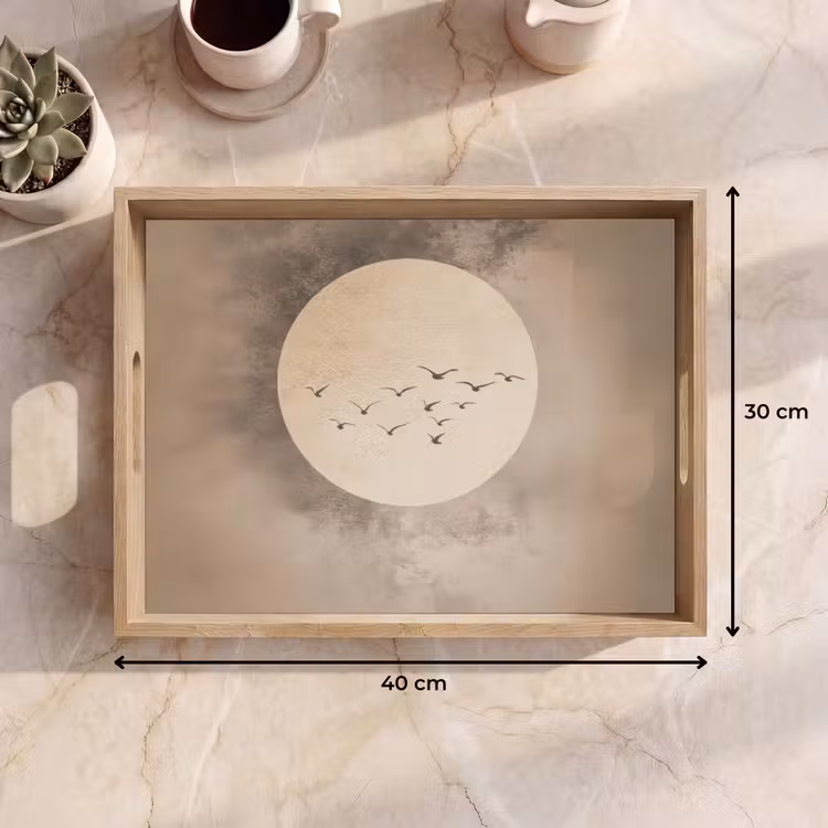 Tray - Bird - Beige - Japandi — 7