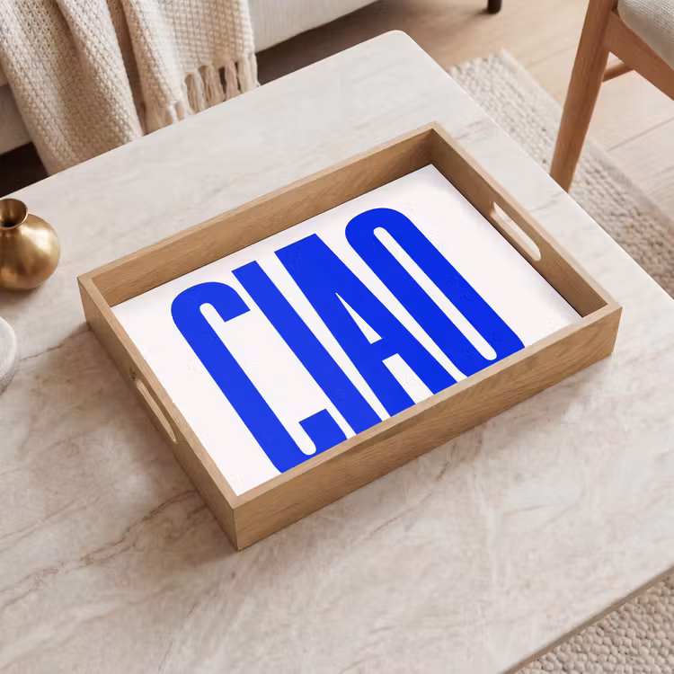 Tray - Ciao - Capital letters - Blue - Minimalist — 2