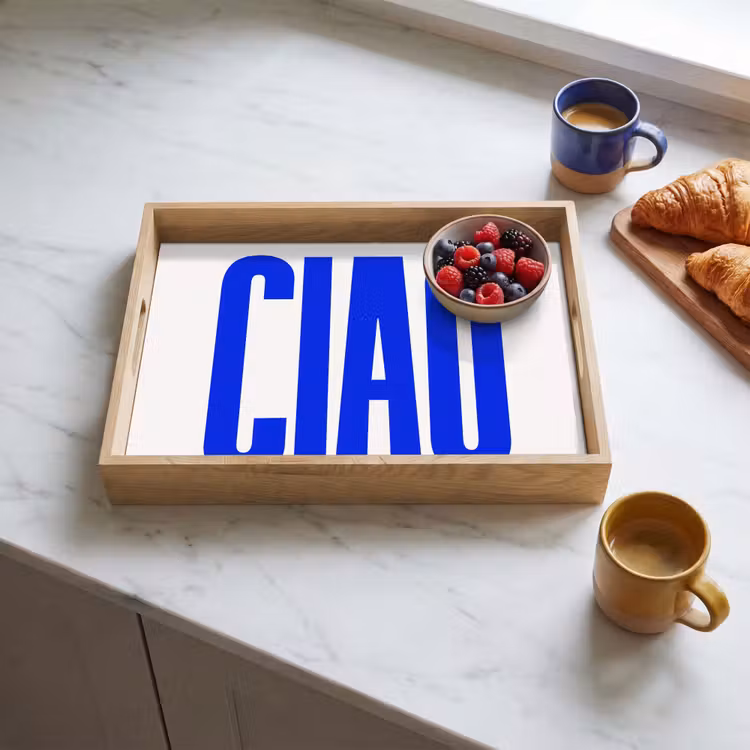 Tray - Ciao - Capital letters - Blue - Minimalist — 3