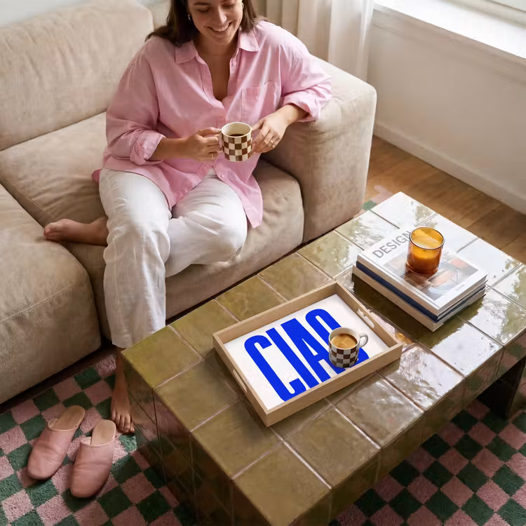 Tray - Ciao - Capital letters - Blue - Minimalist — 4