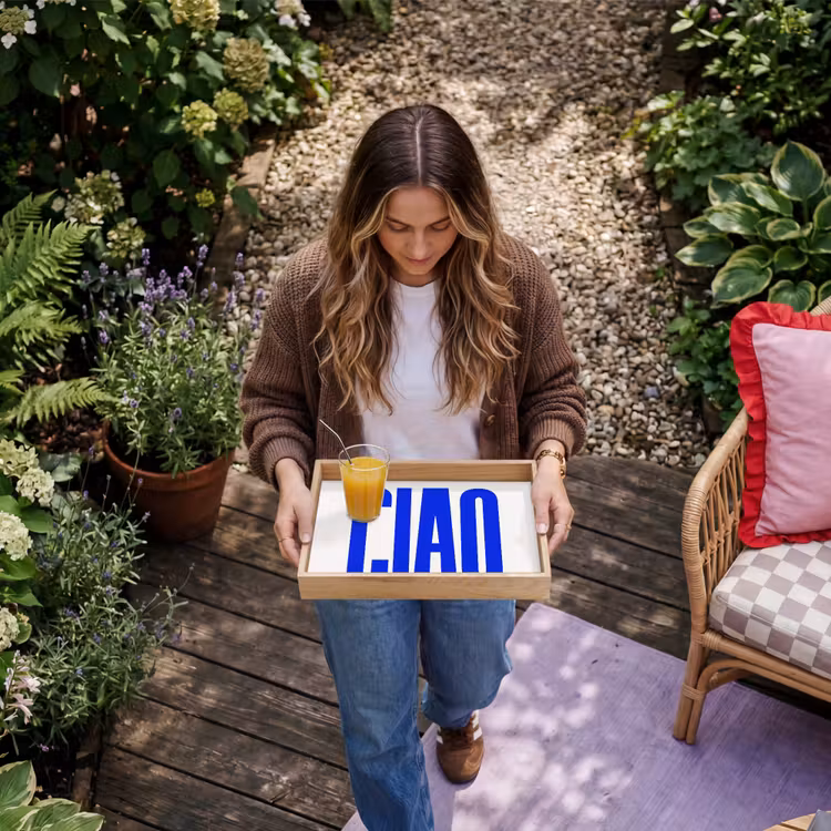 Tray - Ciao - Capital letters - Blue - Minimalist — 6