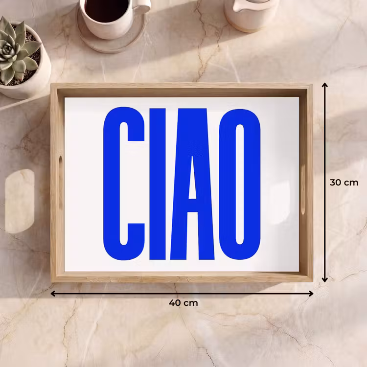 Tray - Ciao - Capital letters - Blue - Minimalist — 7
