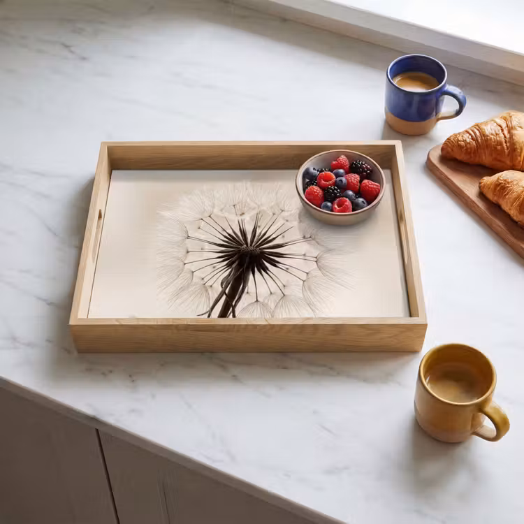 Tray - Dandelion - Minimalist - White — 3