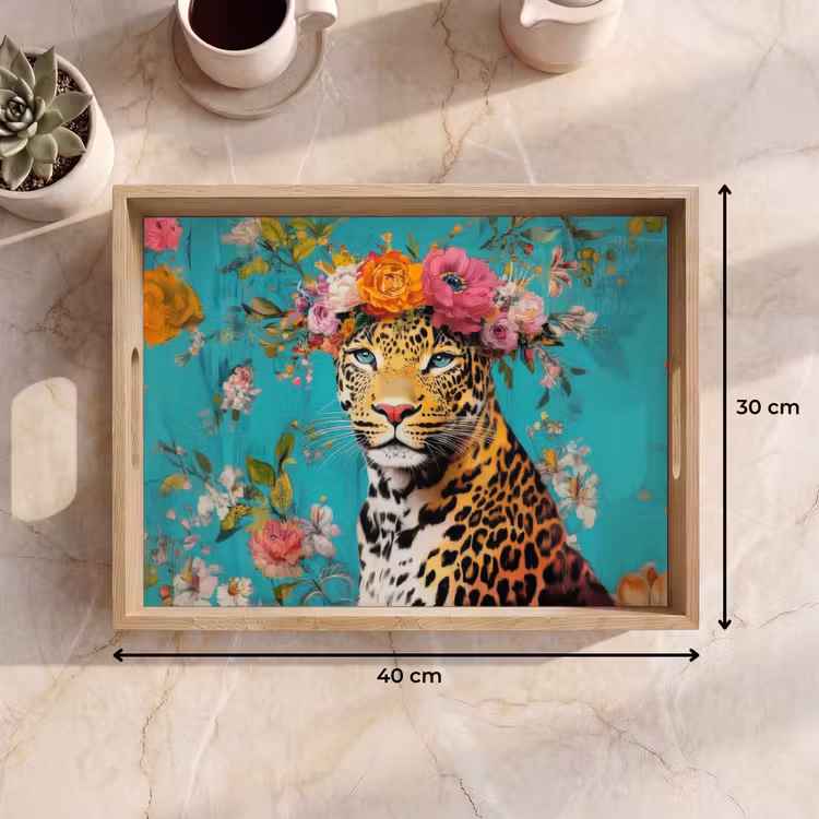 Tray - Leopard - Flowers - Crown — 7