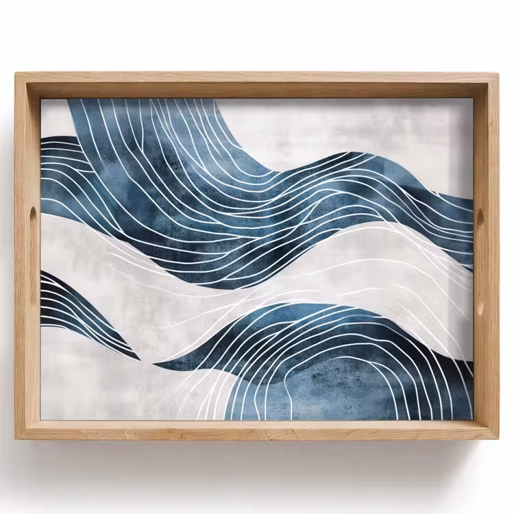 Tray - Lines - Waves - Abstract - Gray — 1