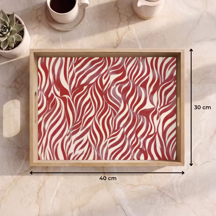 Tray - Wavy shapes - Abstract - Red — 7