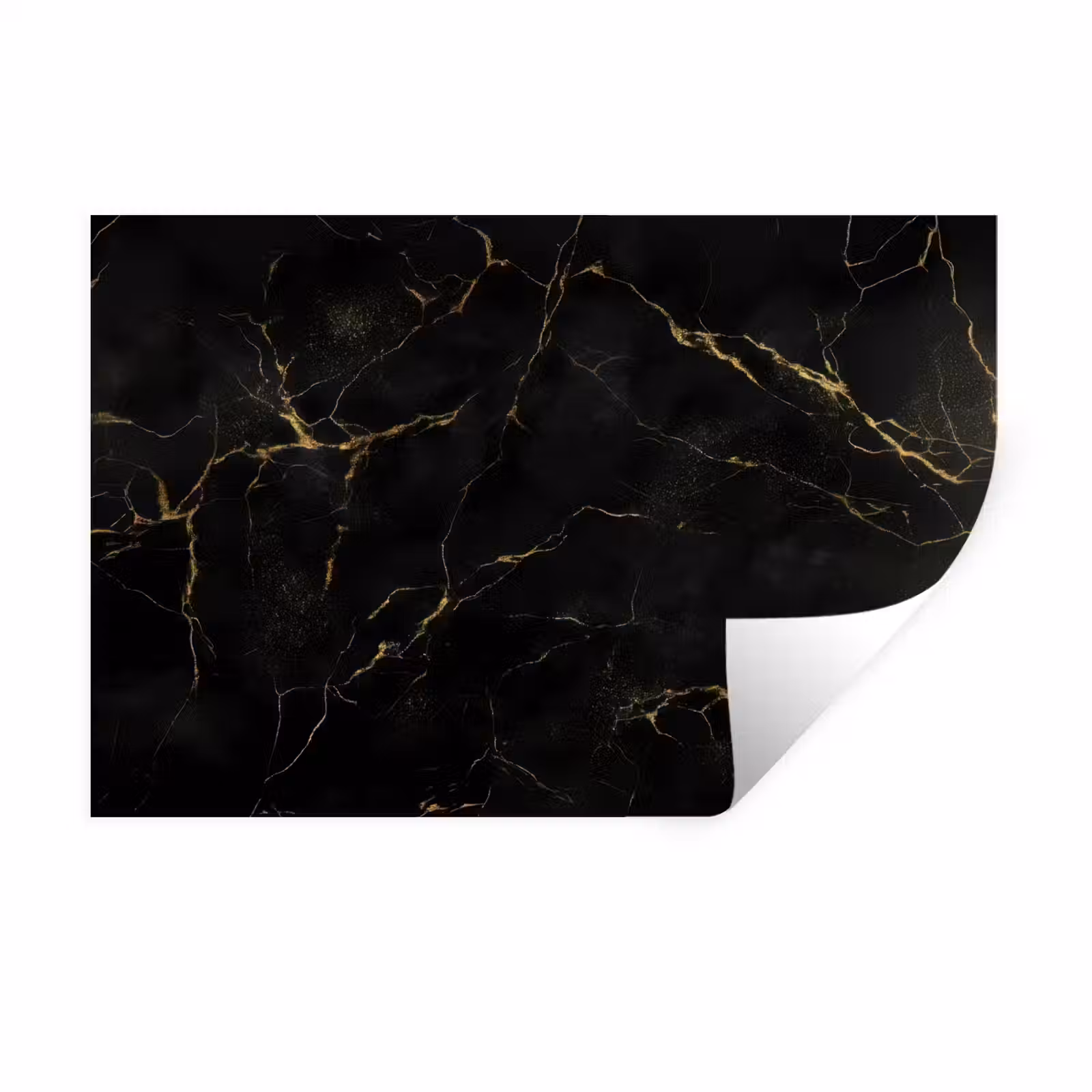 Wall Sticker - Black marble - Golden veins - Classic — 1