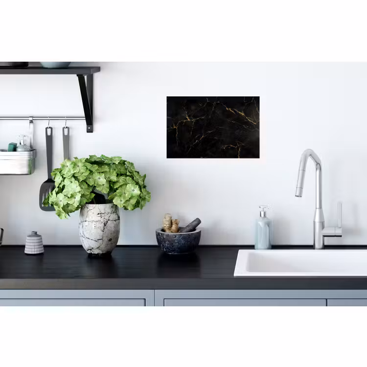 Wall Sticker - Black marble - Golden veins - Classic — 2
