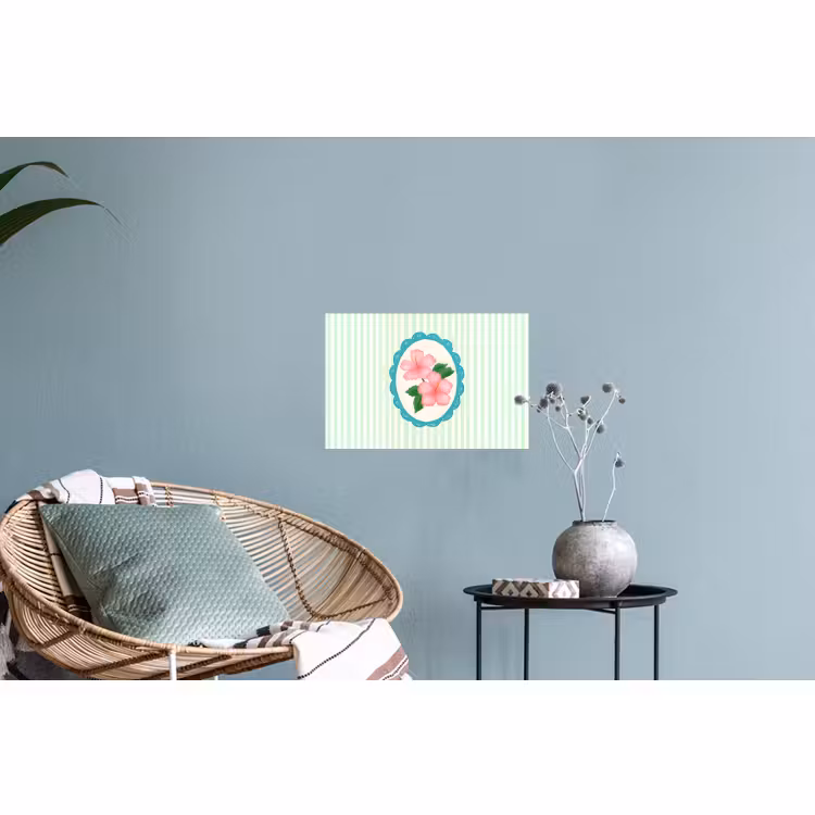Wall Sticker - Flowers - Oval - Stripes - Green — 4