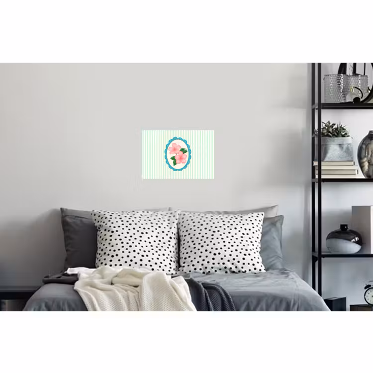Wall Sticker - Flowers - Oval - Stripes - Green — 5