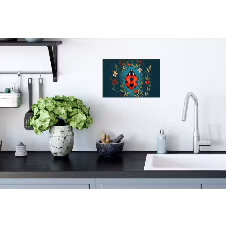 Wall Sticker - Flowers - Ladybug - Heart - Red — 2