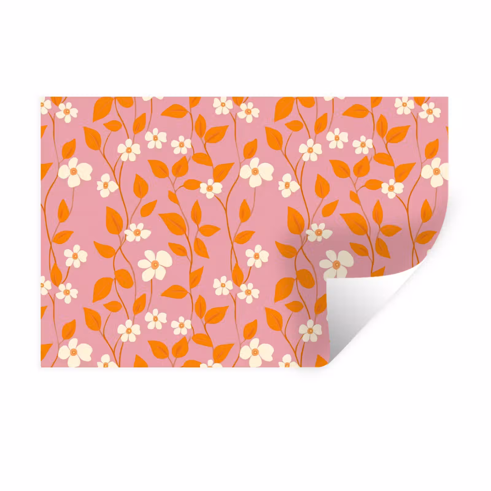 Wall Sticker - Flowers - Pattern - Orange — 1