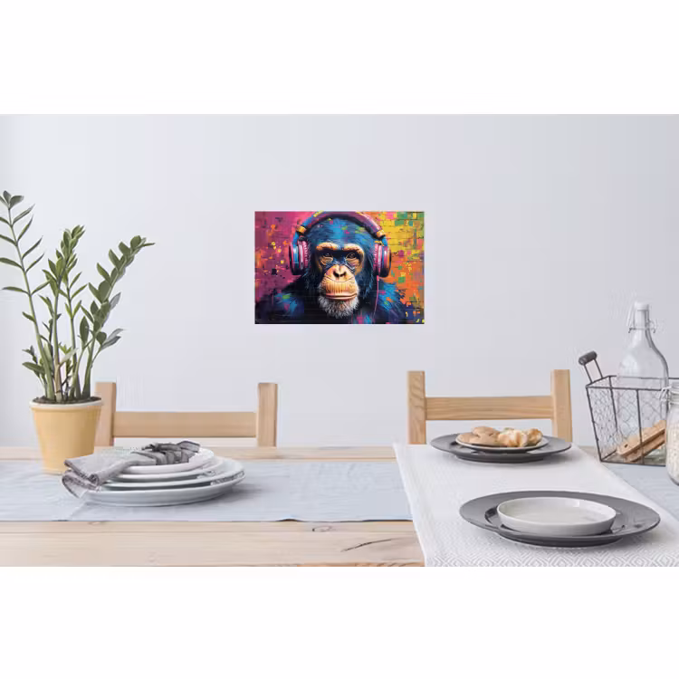 Wall Sticker - Graffiti - Chimpanzee - Street art - Headphones - Monkey — 3