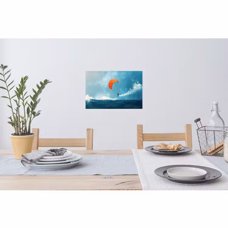 Wall Sticker - Kitesurfer - Orange - Sea - Sky — 3